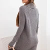 rochie-tricotata-gri-cu-guler-inalt