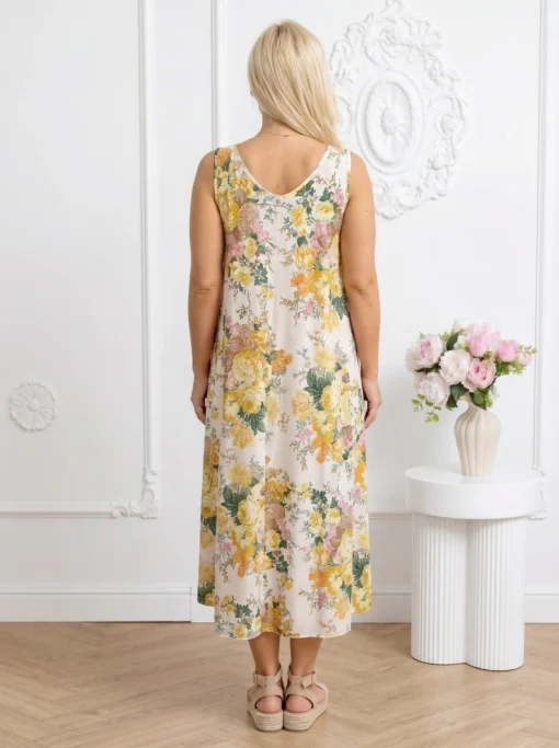 rochie-vaporoasa-cu-imprimeu-floral-bogat-galben