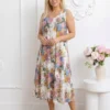 rochie-vaporoasa-cu-imprimeu-floral-bogat-multicolor