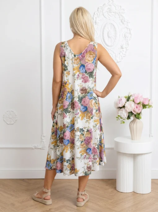rochie-vaporoasa-cu-imprimeu-floral-bogat-multicolor