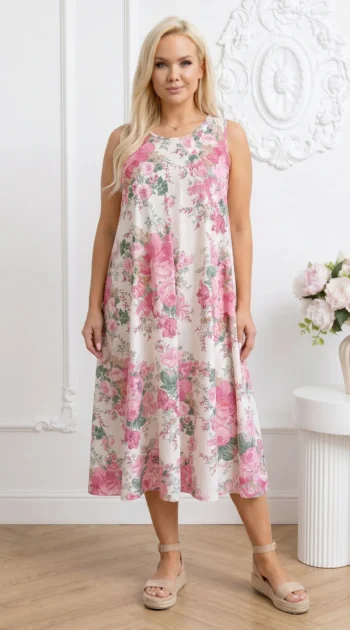 rochie-vaporoasa-cu-imprimeu-floral-bogat-roz
