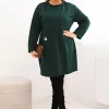 rochie-verde-marime-mare-cu-croiala-lejera