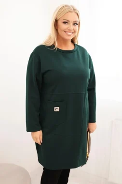 Rochie verde marime mare cu croiala lejera