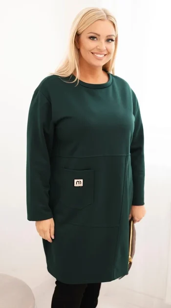 rochie-verde-marime-mare-cu-croiala-lejera