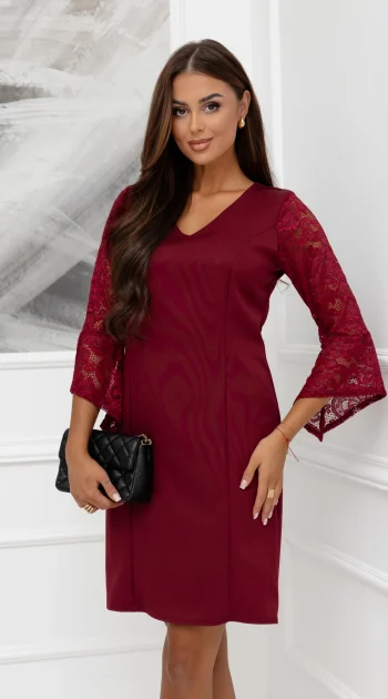 rochie-visinie-eleganta-cu-maneci-din-dantela-si-decolteu-in-v