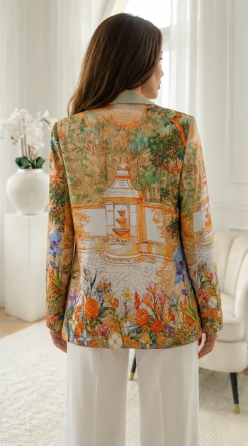 sacou-alb-cu-imprimeu-peisaj-cu-motive-florale-bogate