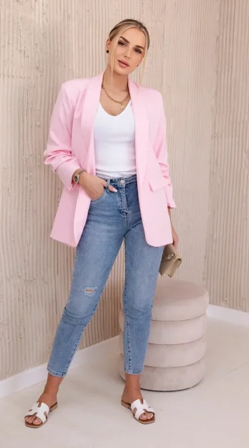 sacou-baby-pink-elegant-cu-maneci-drapate