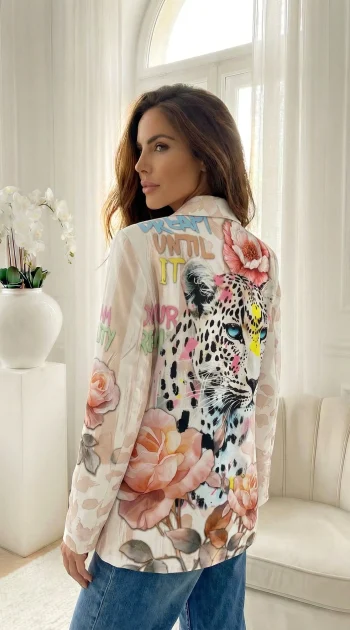 sacou-bej-artistic-cu-imprimeu-leopard-si-flori