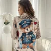sacou-bej-statement-cu-imprimeu-artistic-teddy