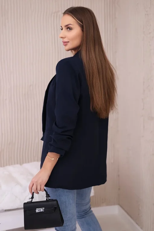 sacou-elegant-bleumarin-cu-maneci-drapate-fancy