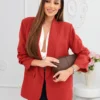sacou-elegant-corai-cu-maneci-drapate-fancy