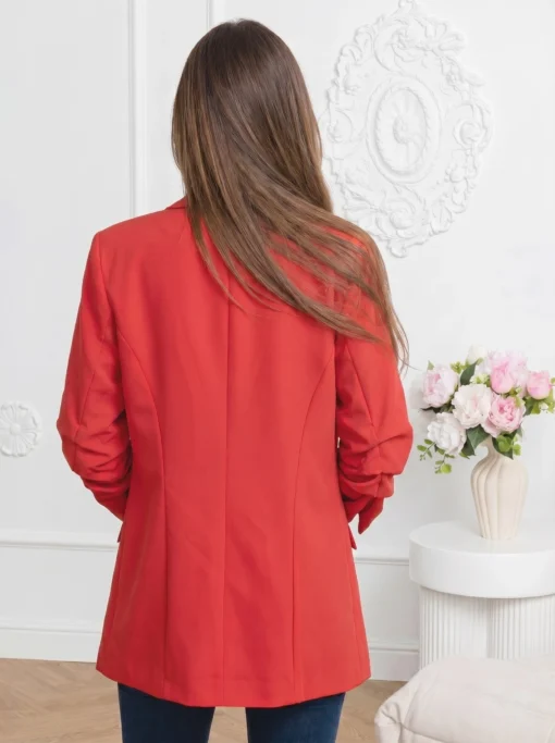 sacou-elegant-corai-cu-maneci-drapate-fancy
