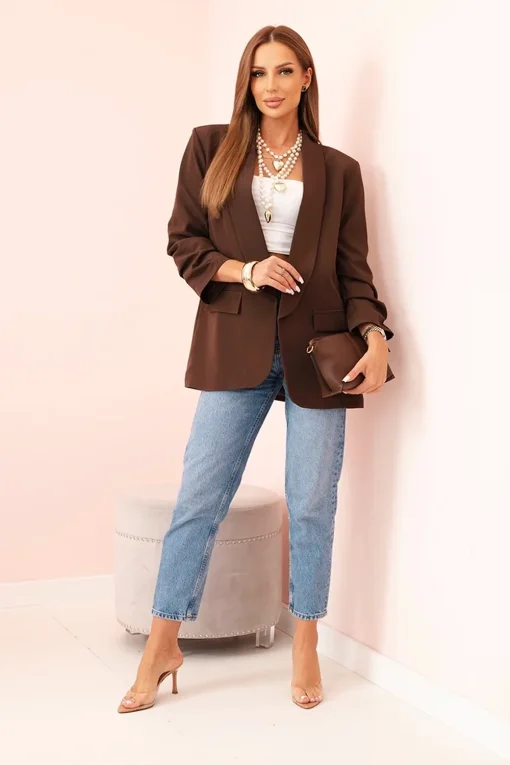 sacou-elegant-cu-maneci-drapate-fancy-mocca