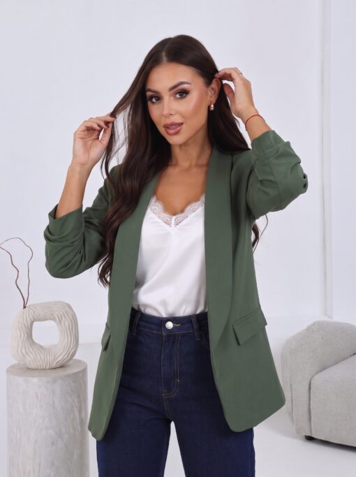 sacou-elegant-cu-maneci-drapate-kaki-fancy