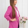 sacou-elegant-cu-maneci-drapate-roz-vibrant-fancy