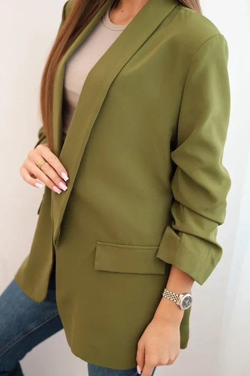 sacou-elegant-cu-maneci-drapate-verde-olive-fancy