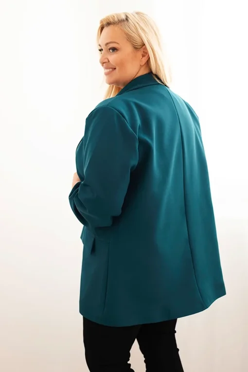 sacou-elegant-marime-mare-albastru-marin-cu-maneci-drapate