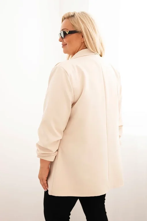sacou-elegant-marime-mare-bej-cu-maneci-drapate