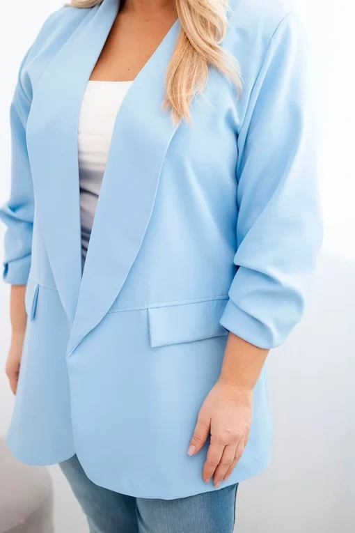 sacou-elegant-marime-mare-bleu-cu-maneci-drapate