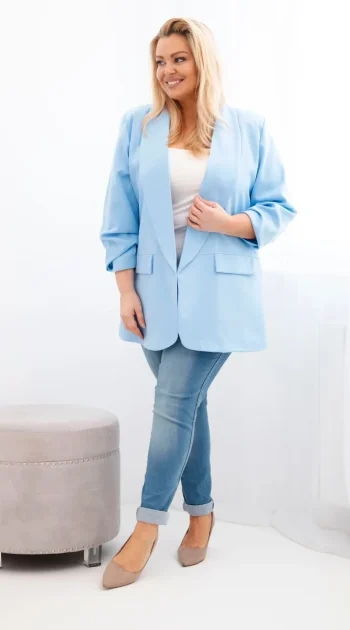 sacou-elegant-marime-mare-bleu-cu-maneci-drapate