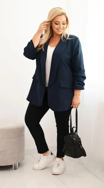 sacou-elegant-marime-mare-bleumarin-cu-maneci-drapate