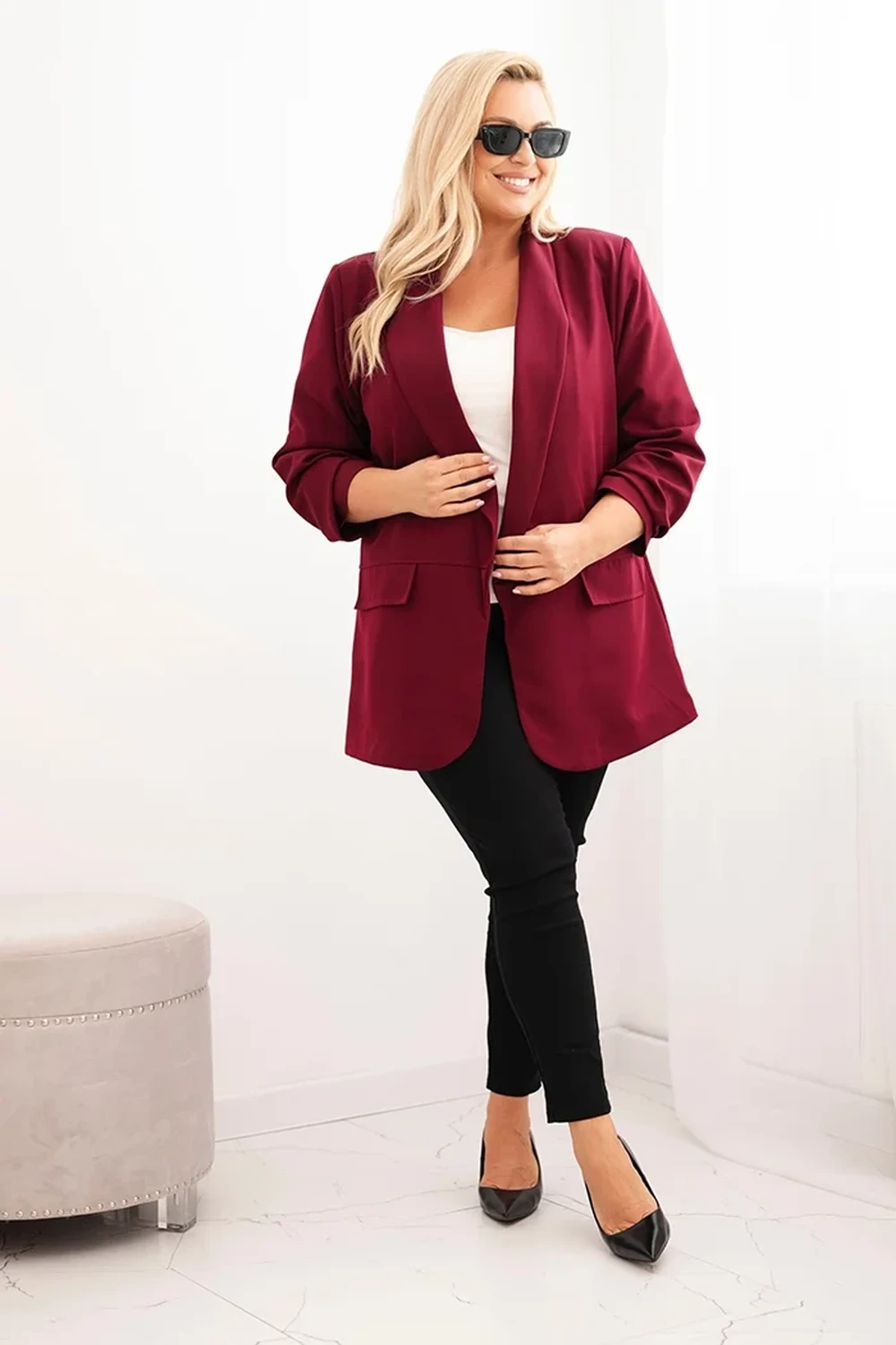 Sacou elegant marime mare burgun... - 1 | YEO