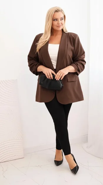 sacou-elegant-marime-mare-maro-cu-maneci-drapate