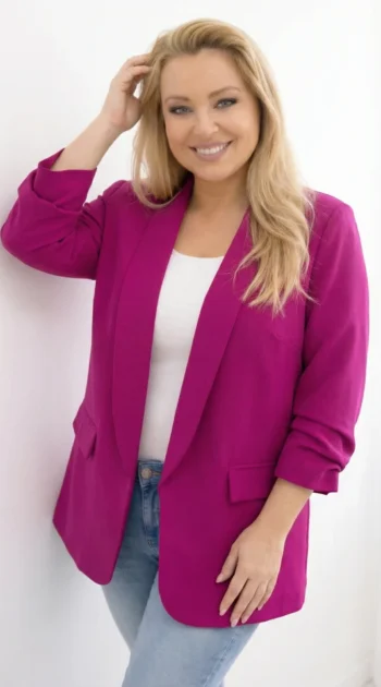 sacou-elegant-marime-mare-plum-cu-maneci-drapate-fancy