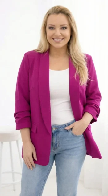 sacou-elegant-marime-mare-plum-cu-maneci-drapate-fancy