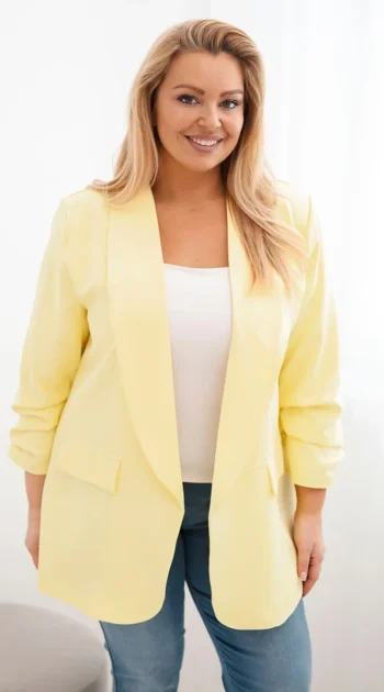 sacou-elegant-marime-mare-vanilla-cu-maneci-drapate-fancy