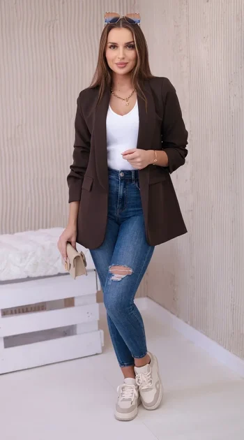 sacou-elegant-mocha-cu-maneci-drapate-fancy