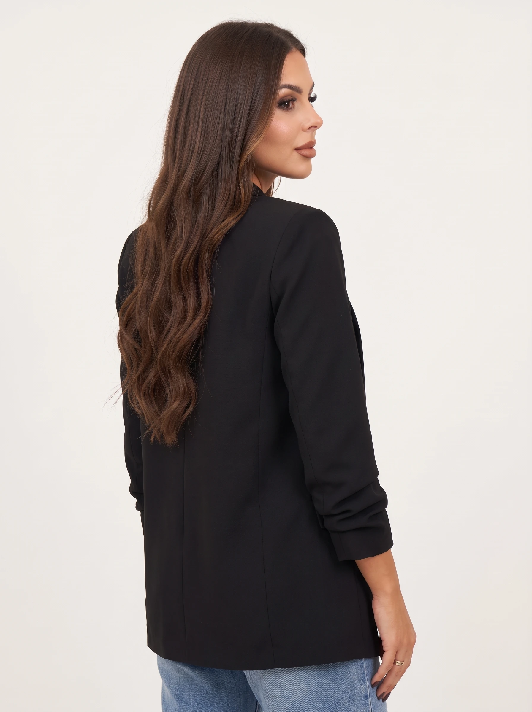 Sacou elegant negru cu croi drep... - Imagine 4