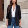 sacou-elegant-negru-cu-maneci-drapate-fancy