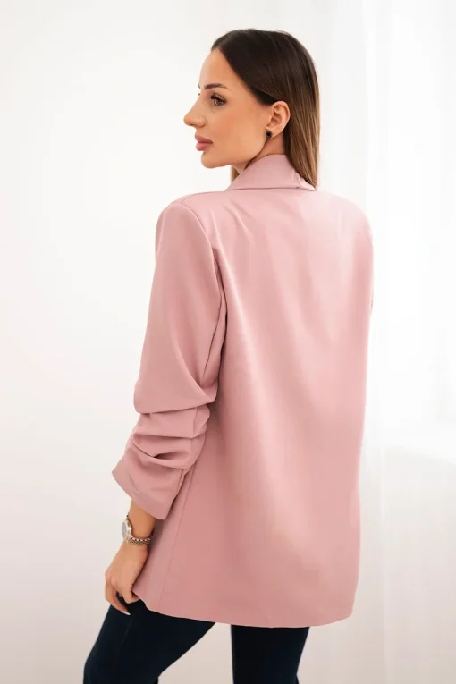 sacou-elegant-roz-pudra-cu-maneci-drapate-fancy