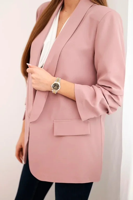 sacou-elegant-roz-pudra-cu-maneci-drapate-fancy