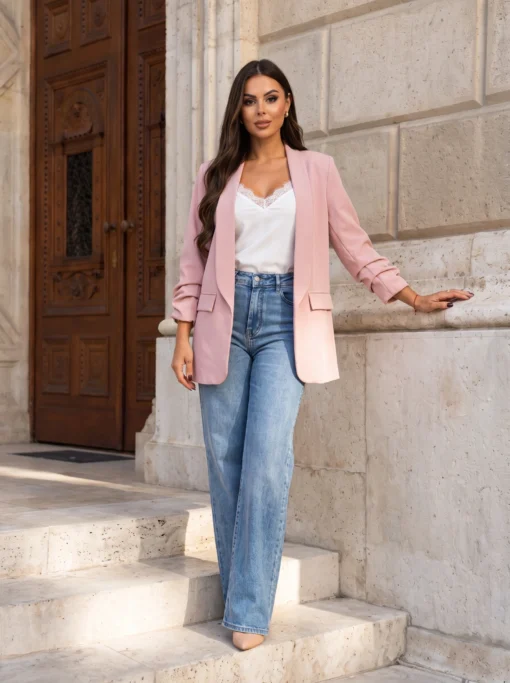 sacou-elegant-roz-pudra-cu-maneci-drapate-fancy