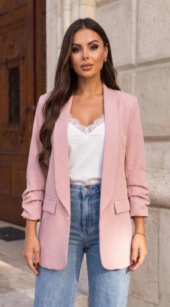 sacou-elegant-roz-pudra-cu-maneci-drapate-fancy