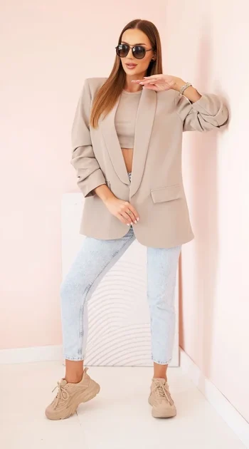 sacou-fancy-beige-elegant-cu-maneci-drapate-copiaza