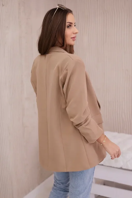 sacou-fancy-camel-elegant-cu-maneci-drapate