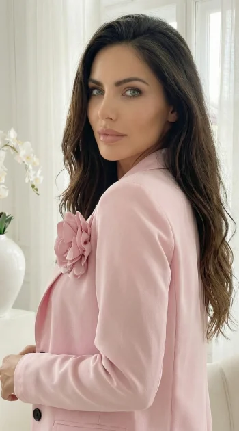 sacou-roz-dama-cu-floare-decorativa