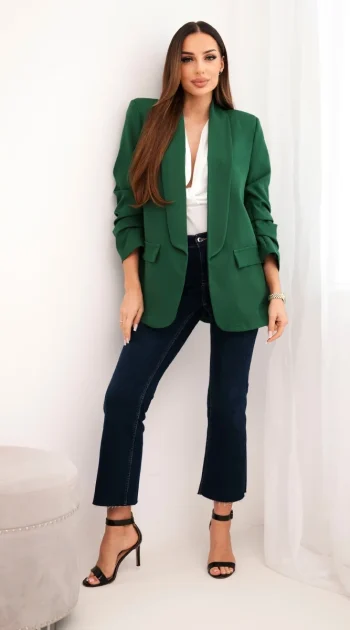 sacou-verde-elegant-cu-maneci-drapate-fancy