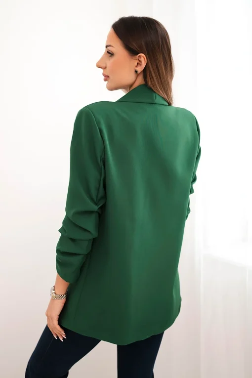 sacou-verde-elegant-cu-maneci-drapate-fancy
