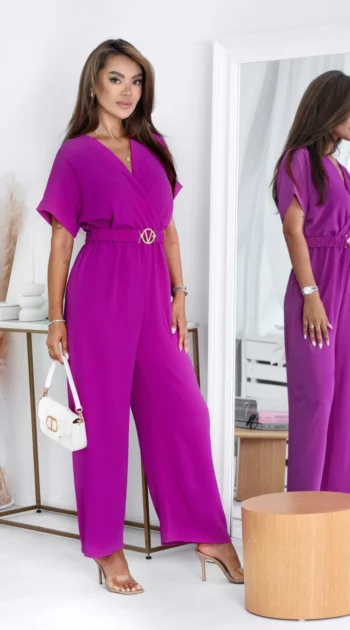 salopeta-eleganta-fucsia-cu-decolteu-petrecut