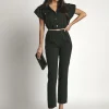 salopeta-neagra-casual-cu-cordon-auriu-si-maneci-scurte