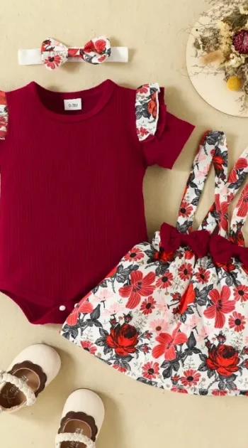 set-3-piese-fete-burgundy-cu-imprimeu-floral