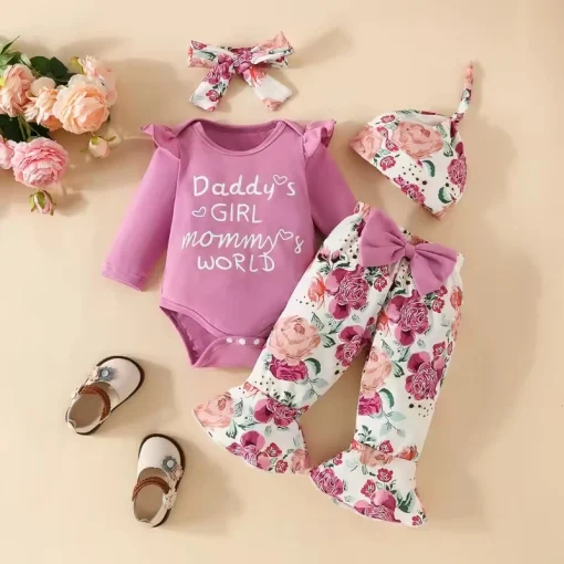 set-4-piese-fete-cu-imprimeu-floral