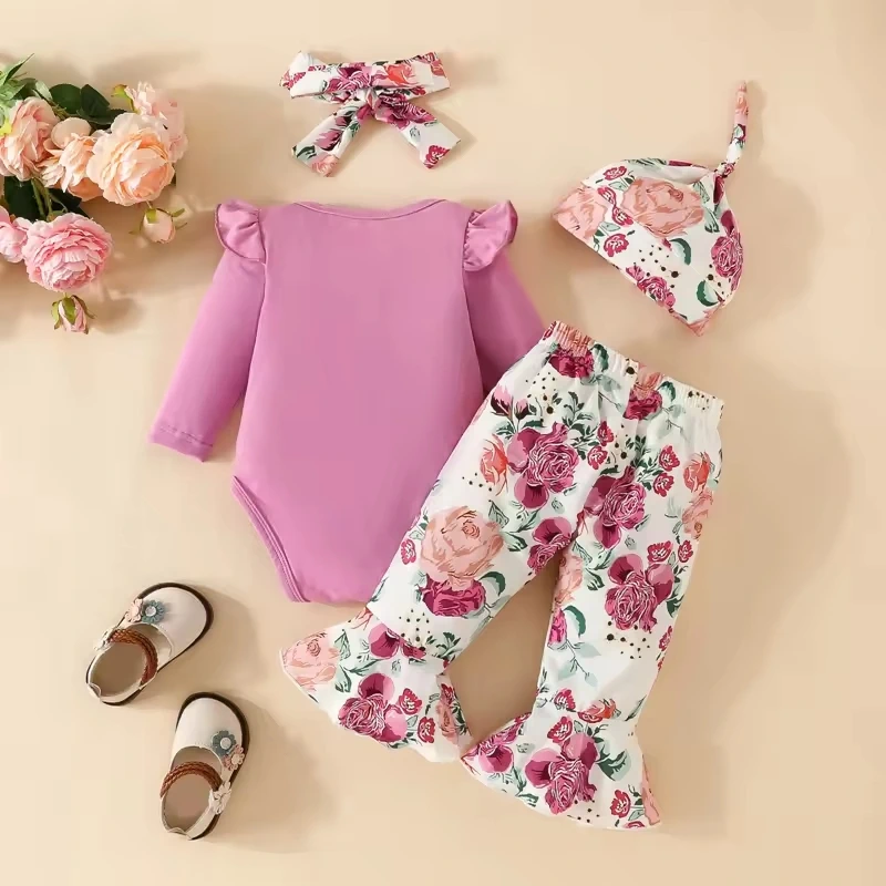 Set 4 piese fete cu imprimeu floral - 1 | YEO