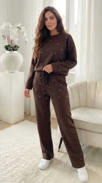 set-dama-casual-maro-cu-aplicatii-pietricele