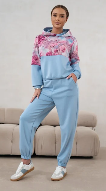 set-de-trening-albastru-din-vascoza-cu-imprimeu-floral