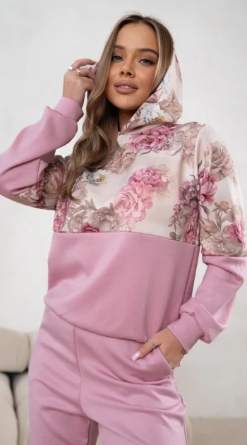 set-de-trening-roz-din-vascoza-cu-imprimeu-floral